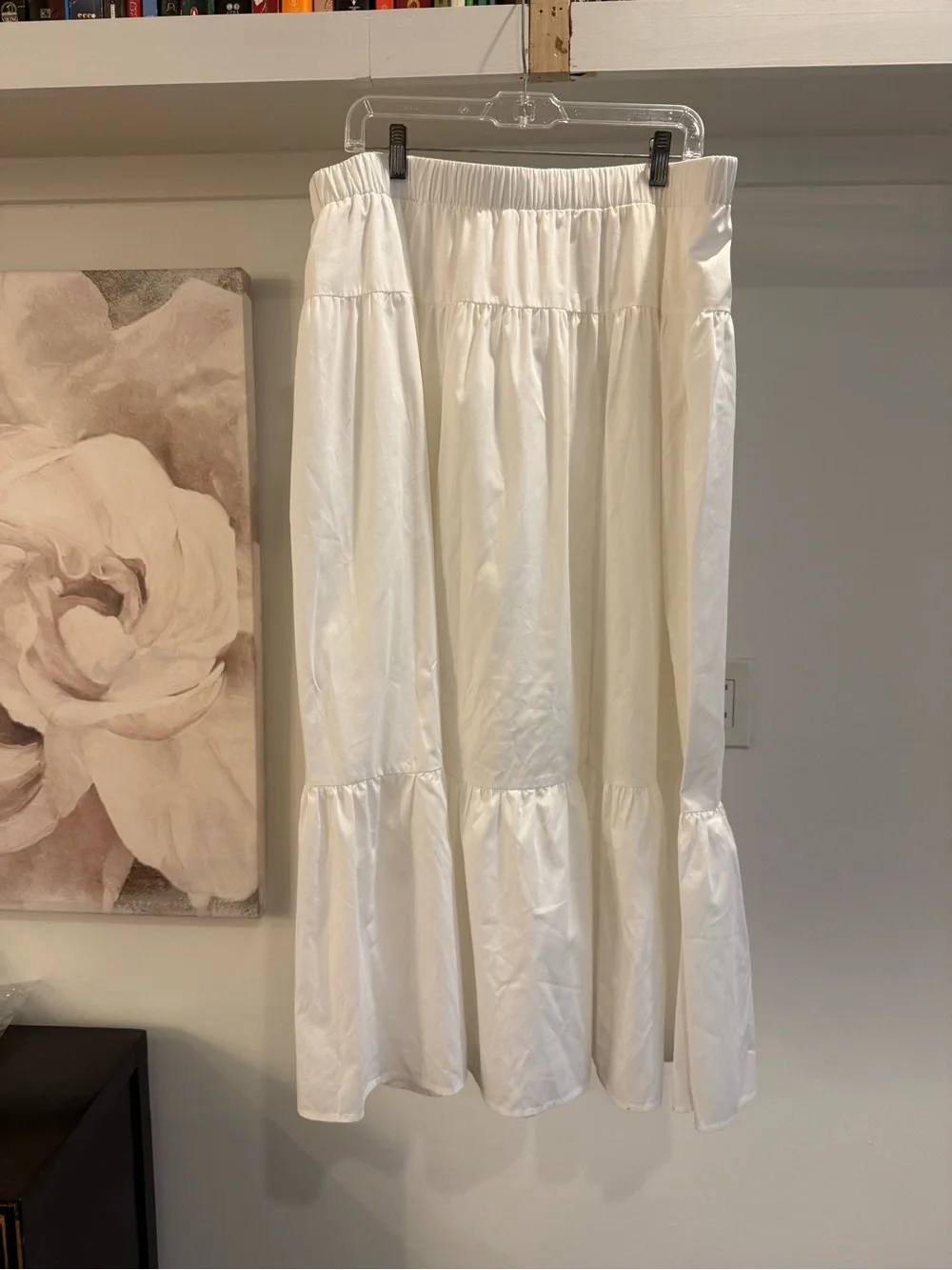Abercrombie & Fitch White Tiered Maxi Skirt